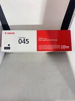 Front view of sealed Canon Cartridge 045 box showing model and compatible printer series