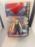 Front of sealed J. Jonah Jameson action figure in blister package