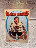 Front view of Tony Esposito card showing player image, team name and number 35