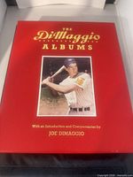 Front of red slipcase with title and Joe DiMaggio photo