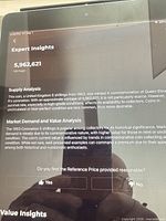 Tablet screen displaying mintage and coin details