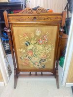 Full view of wooden firescreen front