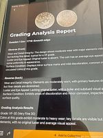 Screenshot of grading analysis report indicating coin type and year