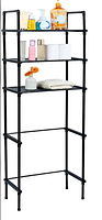 Web image of assembled black 4-tier over-toilet rack