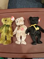 Group shot of three Ty Beanie Babies bears