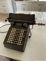 Front top view showing full keyboard and carriage