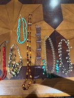 All seven necklaces arranged for overview