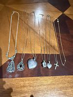 All seven necklaces laid out for full lot view