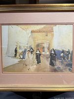 Front view of framed print showing image and mat