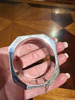 Front view of octagonal sterling bangle