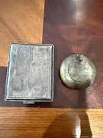 Front view of cigarette case and closed ashtray