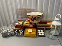 overview of all items on table