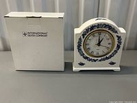 Clock with box front view