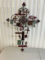 Full view of metal wall cross plaque