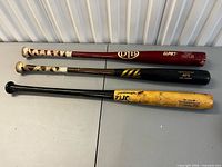 Full view of all three 33" baseball bats