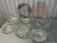 All eight glass pieces arranged together