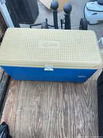 Closed cooler front view showing brand and overall condition