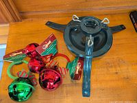 Overall lot showing tree stand and three door knob hangers