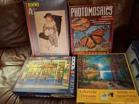 Group shot showing all four puzzle boxes and their front artwork