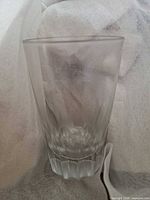 Close view of a small faceted tumbler
