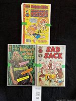 Stack of bagged comics showing Richie Rich Vaults of Mystery, Ripley’s Believe It or Not, Sad Sack