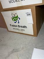 Branded carton showing Fusion Breath Model 250 label