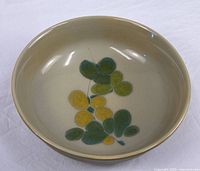 Top view showing Earthen leaf motif inside bowl