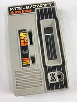 Front view of handheld showing controls and graphics