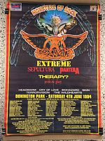Full view of 23 x 34 in Monsters of Rock 1994 poster showing artwork, band lineup, sponsor logos