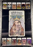 Full view of poster with central art and band panels
