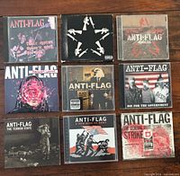 Grid view of all nine Anti-Flag CDs showing front cover artwork