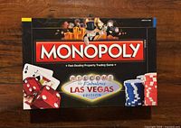 Box front showing Monopoly Las Vegas Edition branding
