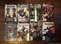 Group shot of eight Marvel comics showing cover art and titles