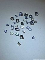 Top-down view of entire group of loose Tanzanite stones