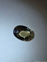 Top view of oval green tourmaline