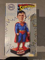 Front of boxed Superman Head Knockers bobblehead