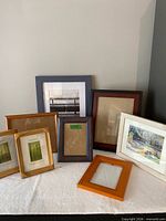 Group shot of all eight picture frames showing sizes and finishes