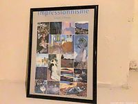 Full view of framed Impressionnisme Musée d'Orsay poster standing upright