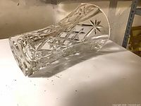 Vase lying on side showing full star and diamond cuts