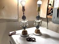 Full view of both lamps with bulbs installed