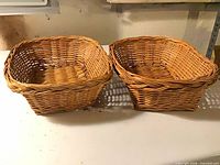 Top view of both small wicker baskets
