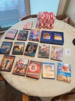 All DVDs and box sets arranged on table