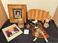 Group shot showing all seven pig-themed items