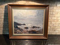 Framed oil painting overall view