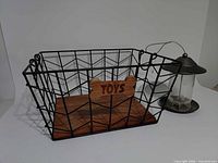 Full view of basket and bird feeder together