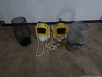 All four fishing items arranged side by side
