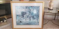 Front view of framed print showing artwork, mat and frame