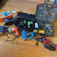 Group shot of all tools on floor.