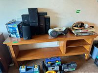 Front view of full console with objects on top