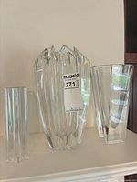 Front view of all three crystal vases